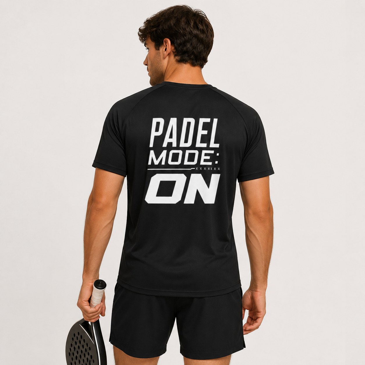Rückansicht schwarzes ROXTALE Padel Shirt