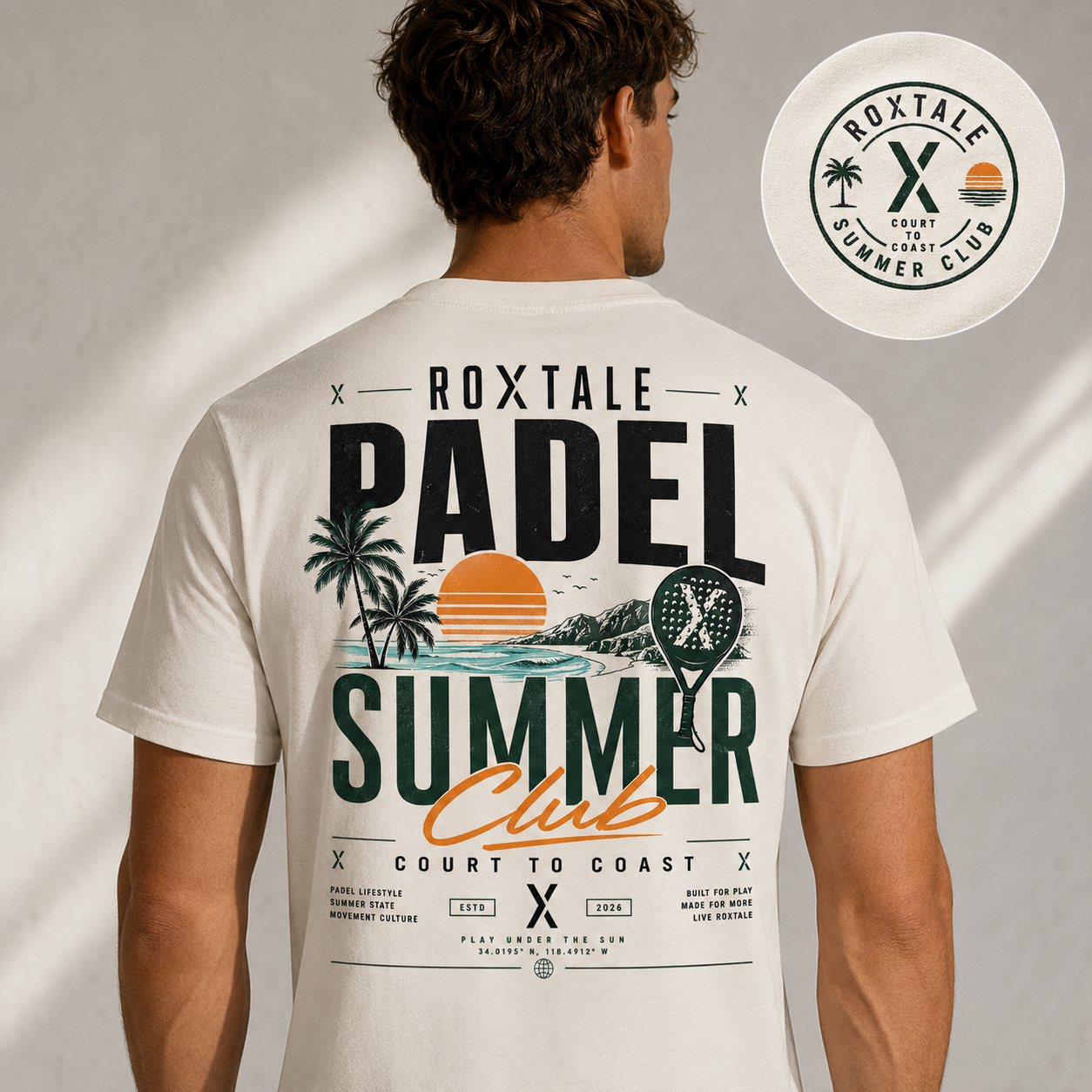 Weißes ROXTALE Padel Summer Club Shirt