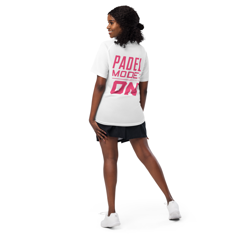 Weißes ROXTALE Padel Mode On Shirt Rückseite